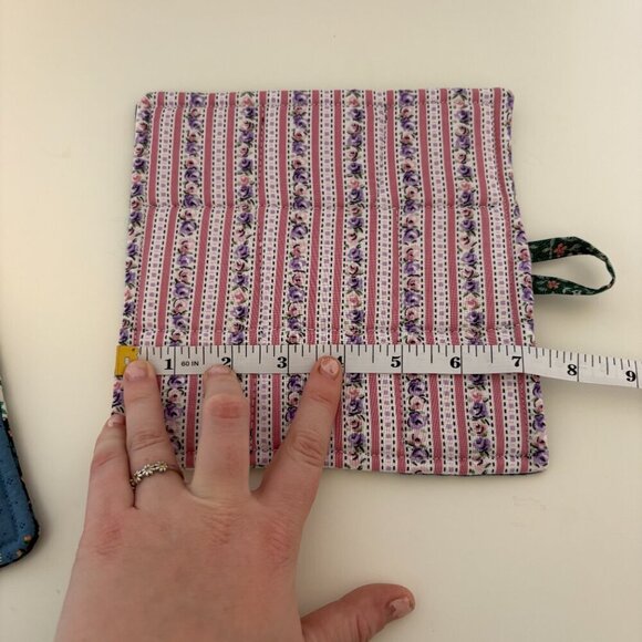 Quilted Pot Holders Handmade Matching x2 Colourful - Picture 7 of 7